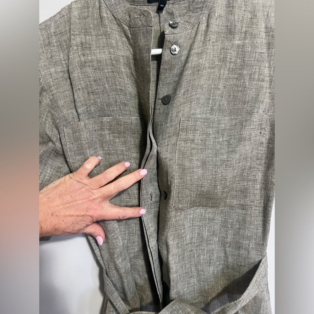Theory Patch-Pocket Jumpsuit in Hemp. Size 00 color - willow melange - Picture 7 of 14